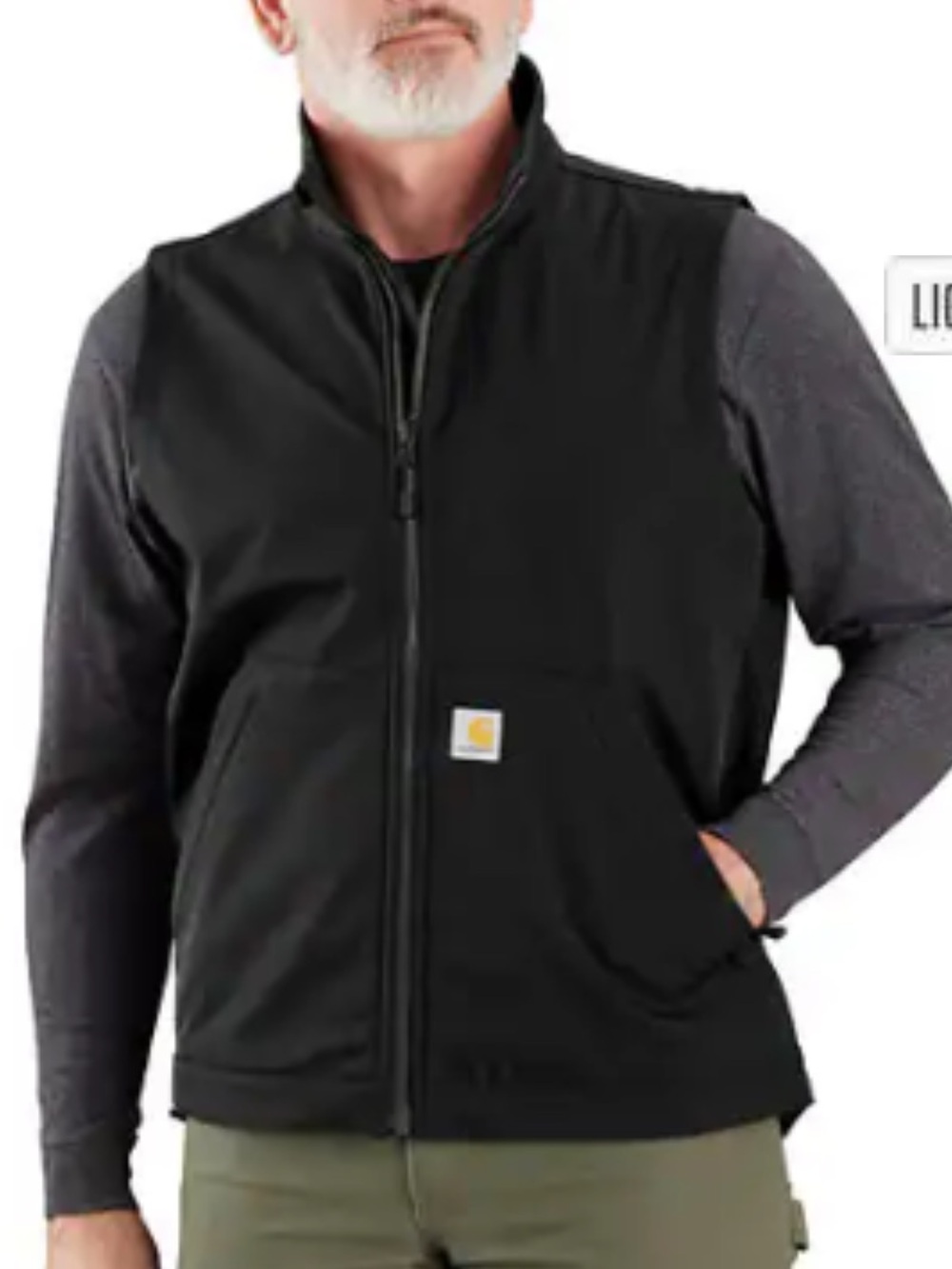 Carhartt Men’s Black Work Vest with Zip Front